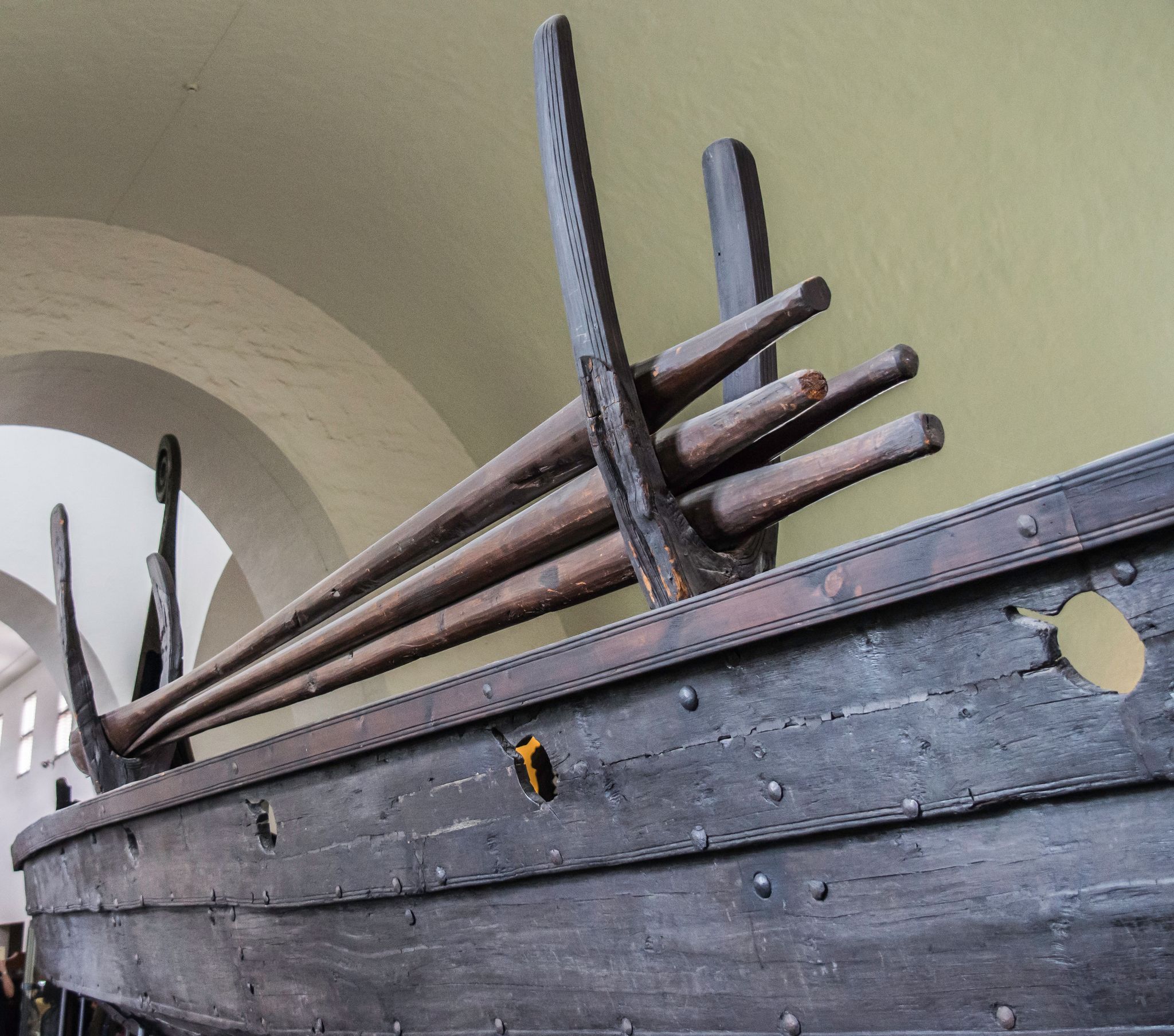 Photo of Viking ship details located in the Viking Ship Museum in Oslo, Norway.