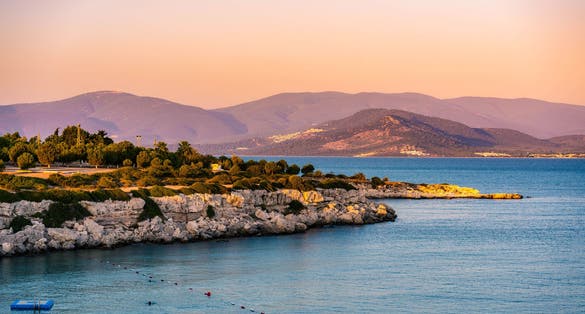 Photo of view from one of the beaches in didim, turkey.