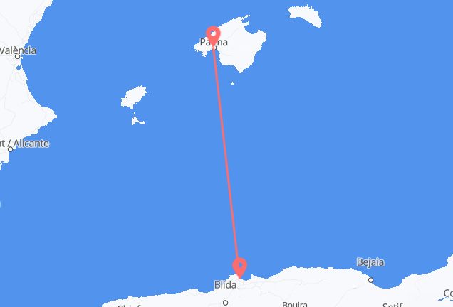 Algiers to Palma