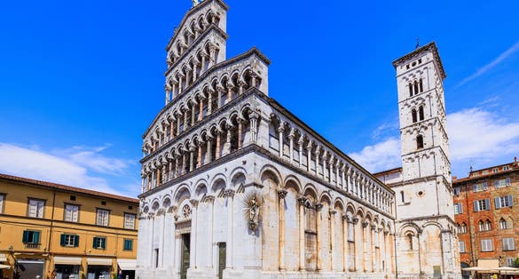 photo of view of Lucca, Tuscany, Italy. San Michele in Foro church.
