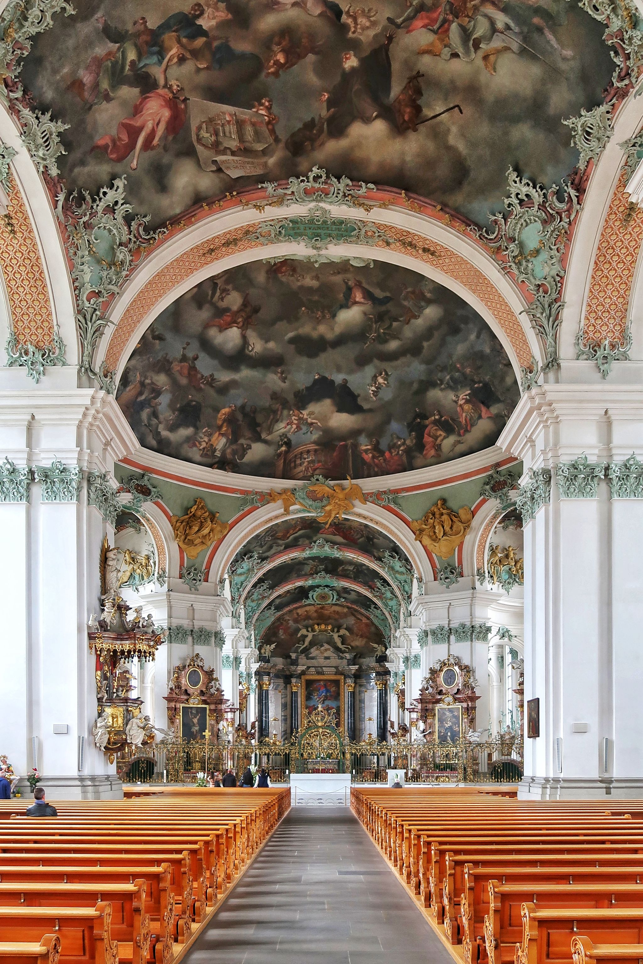 photo of inside view of Abbey of Saint Gall in St. Gallen, Switzerland.