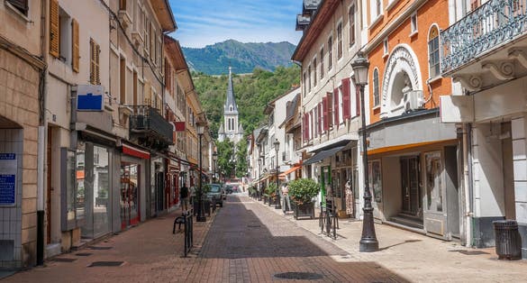 Panorama of the beautiful church Saint Jean Baptiste in Albertville , France.