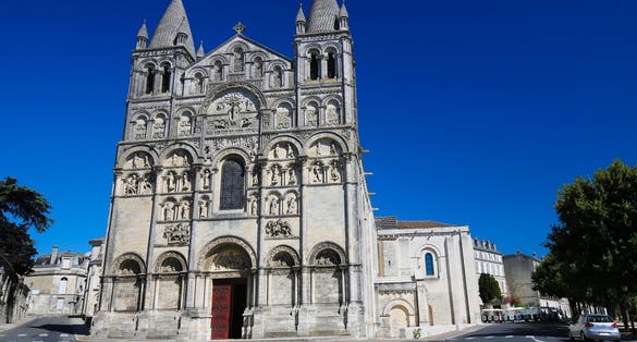 Romanesque Cathedral of Angouleme, capital of the Charente department in France.