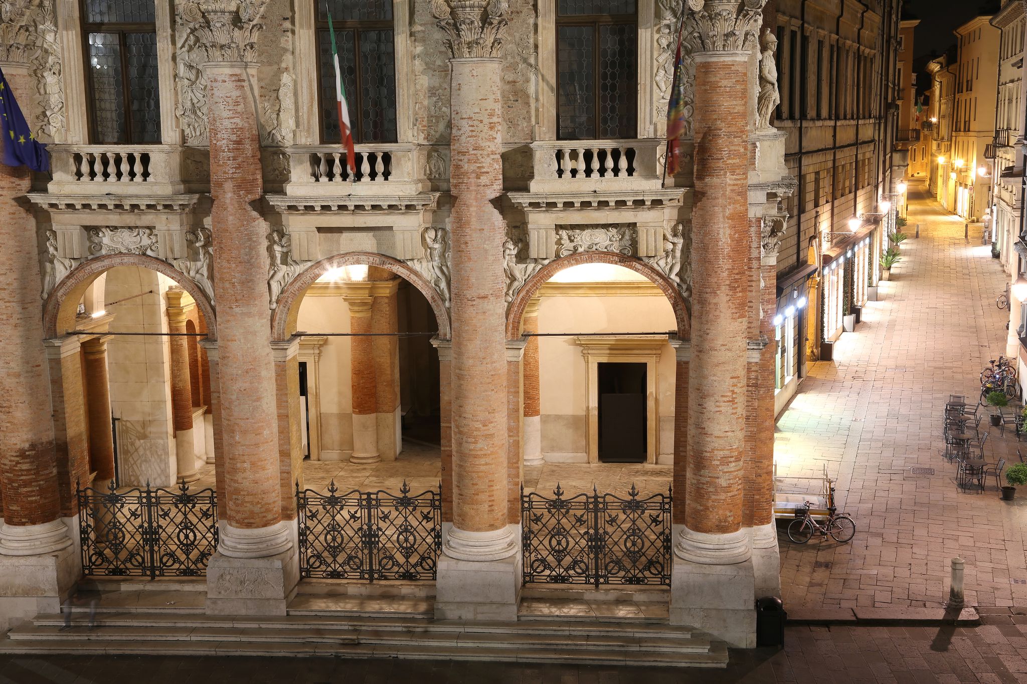 photo of Night vision of the main square of the city of Vicenza called Piazza dei Signori and the Town Hall