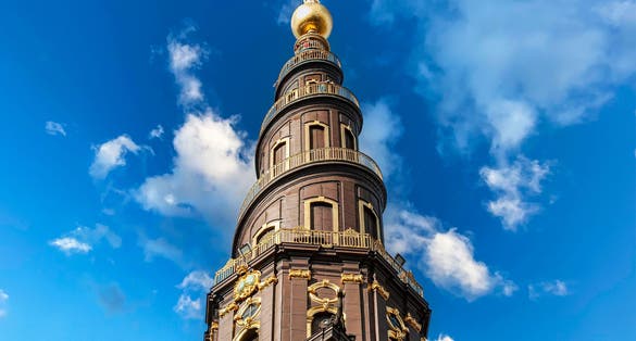 Photo of details of exterior of Church of Our Saviour in Copenhagen, Denmark.