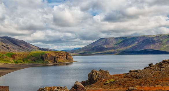 PHOTO OF Lake Kleifarvatn near Reykjavik in Iceland .