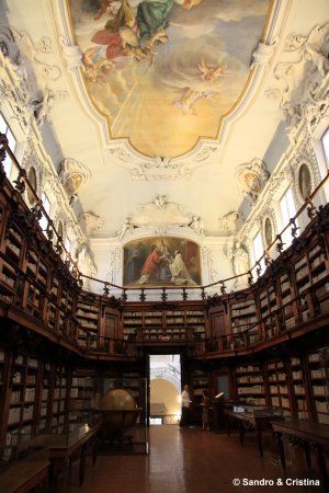 photo of view interior Biblioteca Classense, Ravenna, Italy.