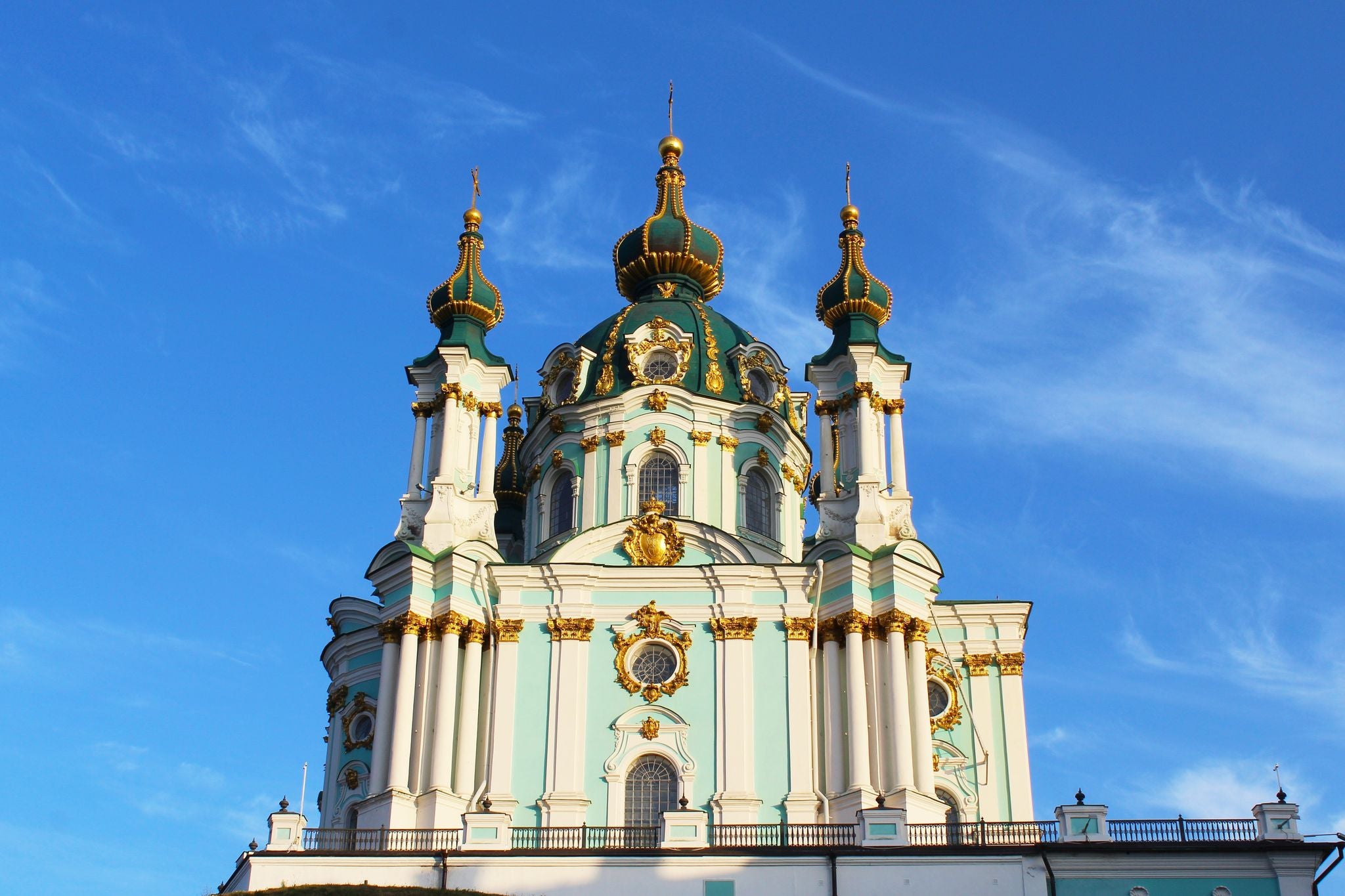 Photo of St. Andrew's Church, Kyiv, Ukraine.