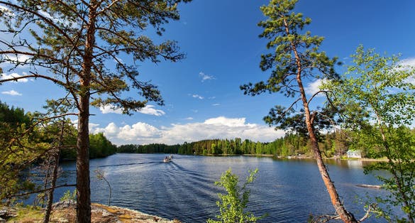 Photo of the Saimaa in the center of the Lappeenranta, Finland.