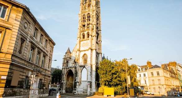 The tower of Iron museum during the sunset in Rouen city, France