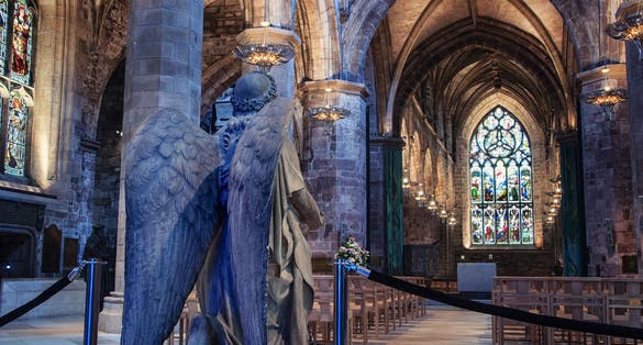 Interiors of St Giles Cathedral - the most important place of worship in the country. High Kirk of Edinburgh is dedicated to patron saint of the city.