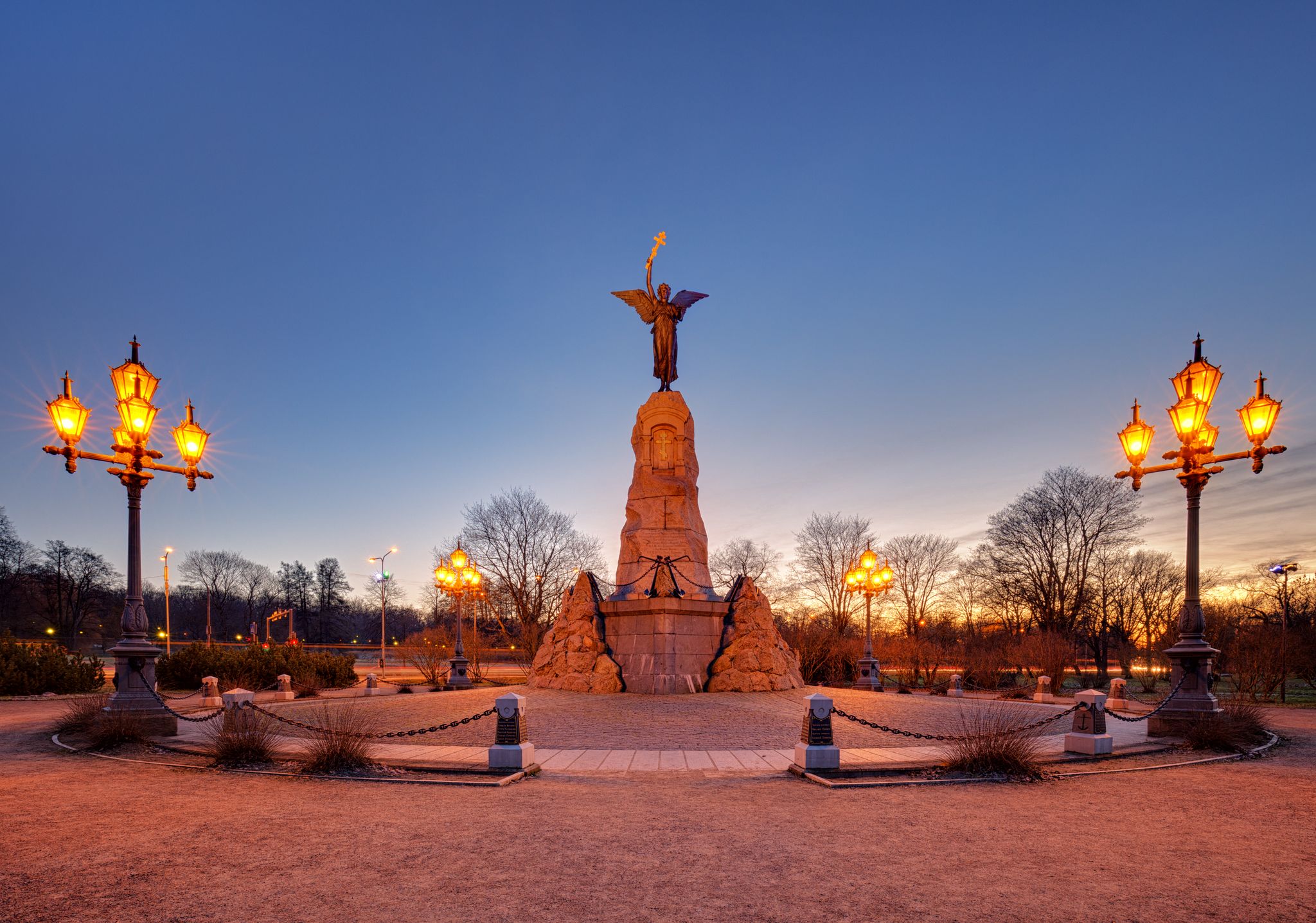 Photo of Bronze monument Russalka in Tallinn, Estonia.