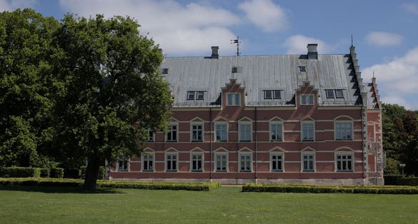 Photo of Palsjo Castle (Pålsjö slott) built in 17th century in Neo-Renaissance style, Helsingborg, Sweden.