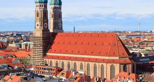 The famous Frauenkirche in Munich, Germany