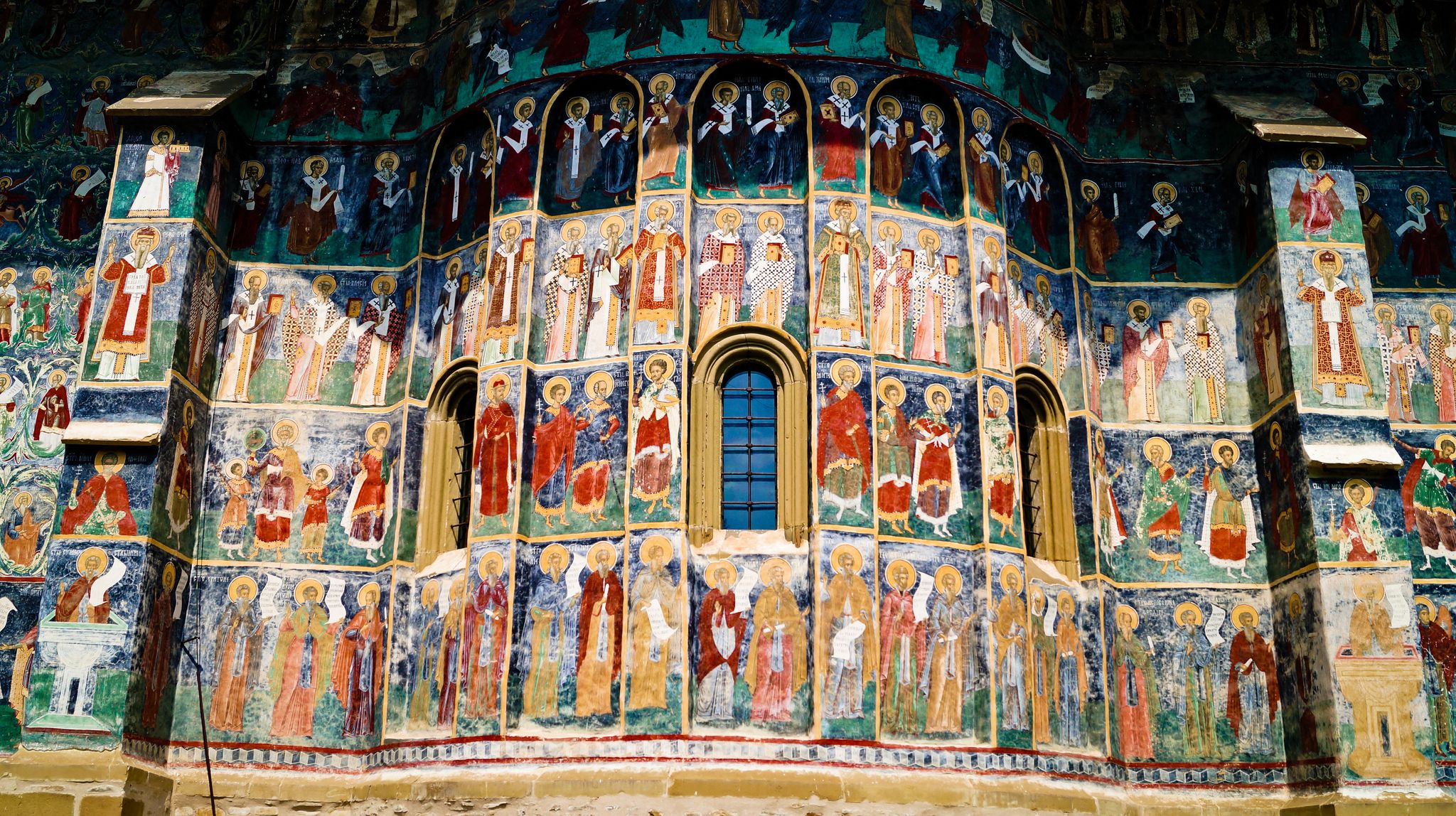 Photo of The painted monastery of Sucevita in Bucovina, Romania.