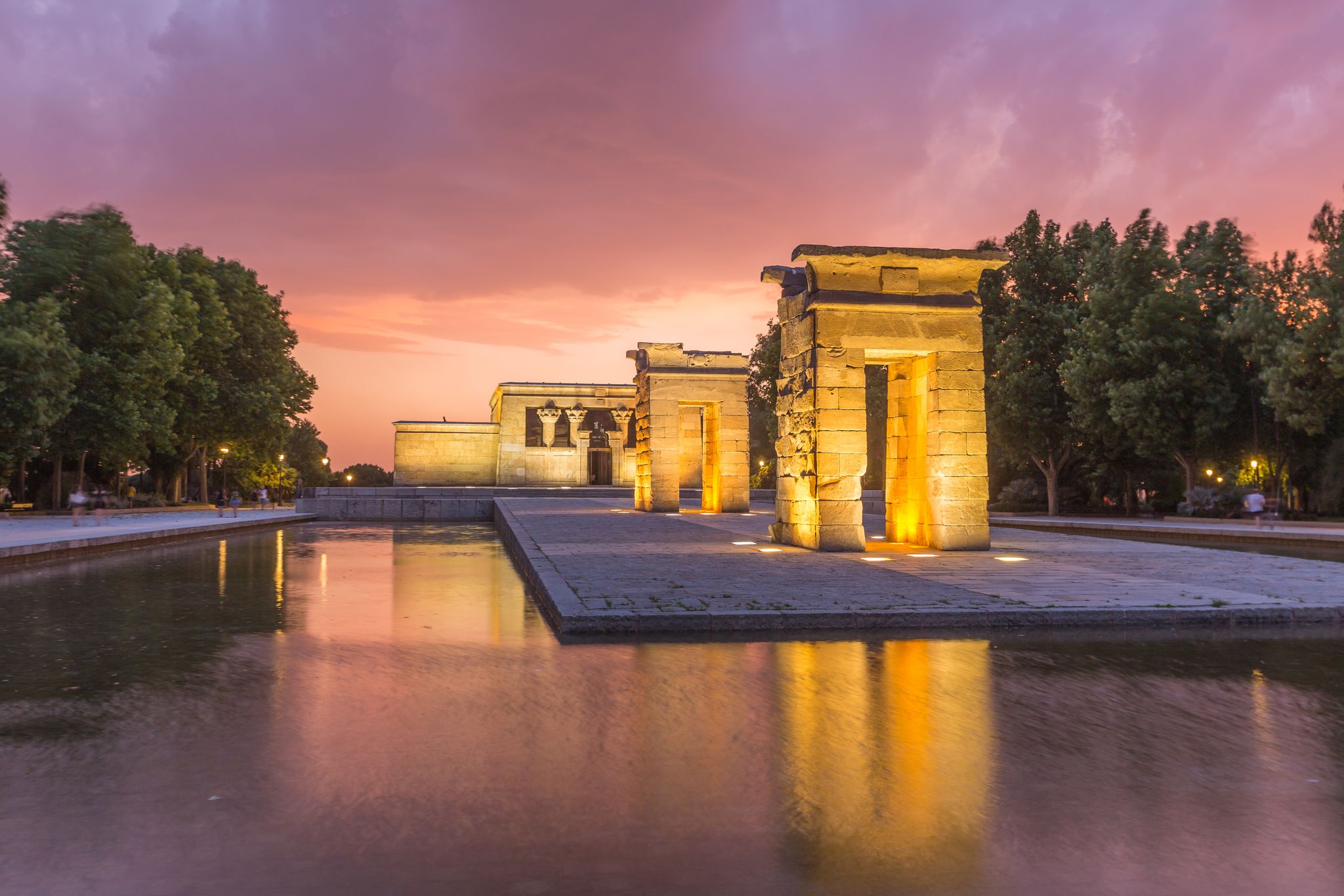 Photo of Temple de bod of Madrid at sunset,Spain .