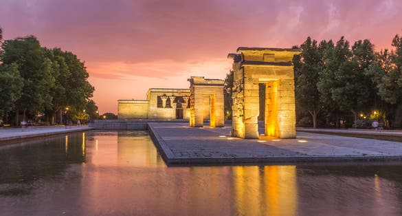 Photo of Temple de bod of Madrid at sunset,Spain .
