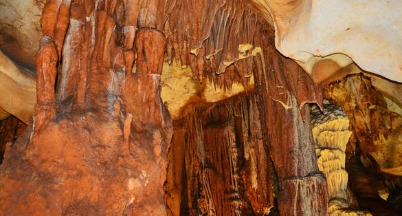 photo of rock formations inside the stone well cave in Taskuyu Cave in Mersin, turkey.