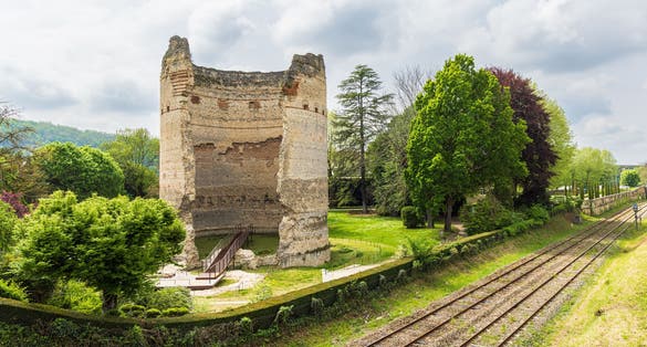 Photo of Ancient tower of Vesunna in Perigueux Dordogne region in southwestern France.
