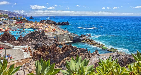 Photo of seafront of Funchal, Portugal.