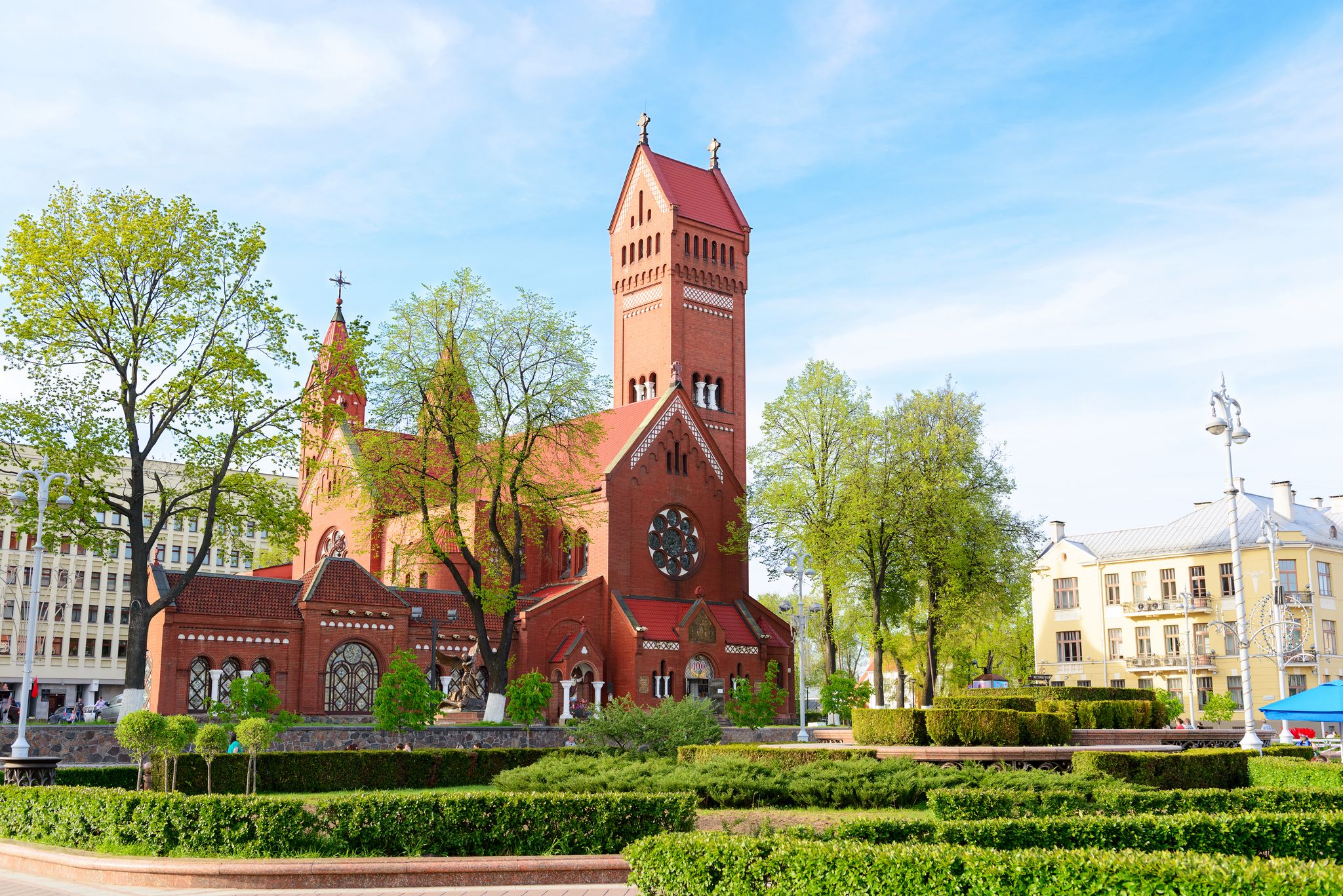 Photo of Church of Saints Simon and Helena on a sunny day, Minsk, Belarus.