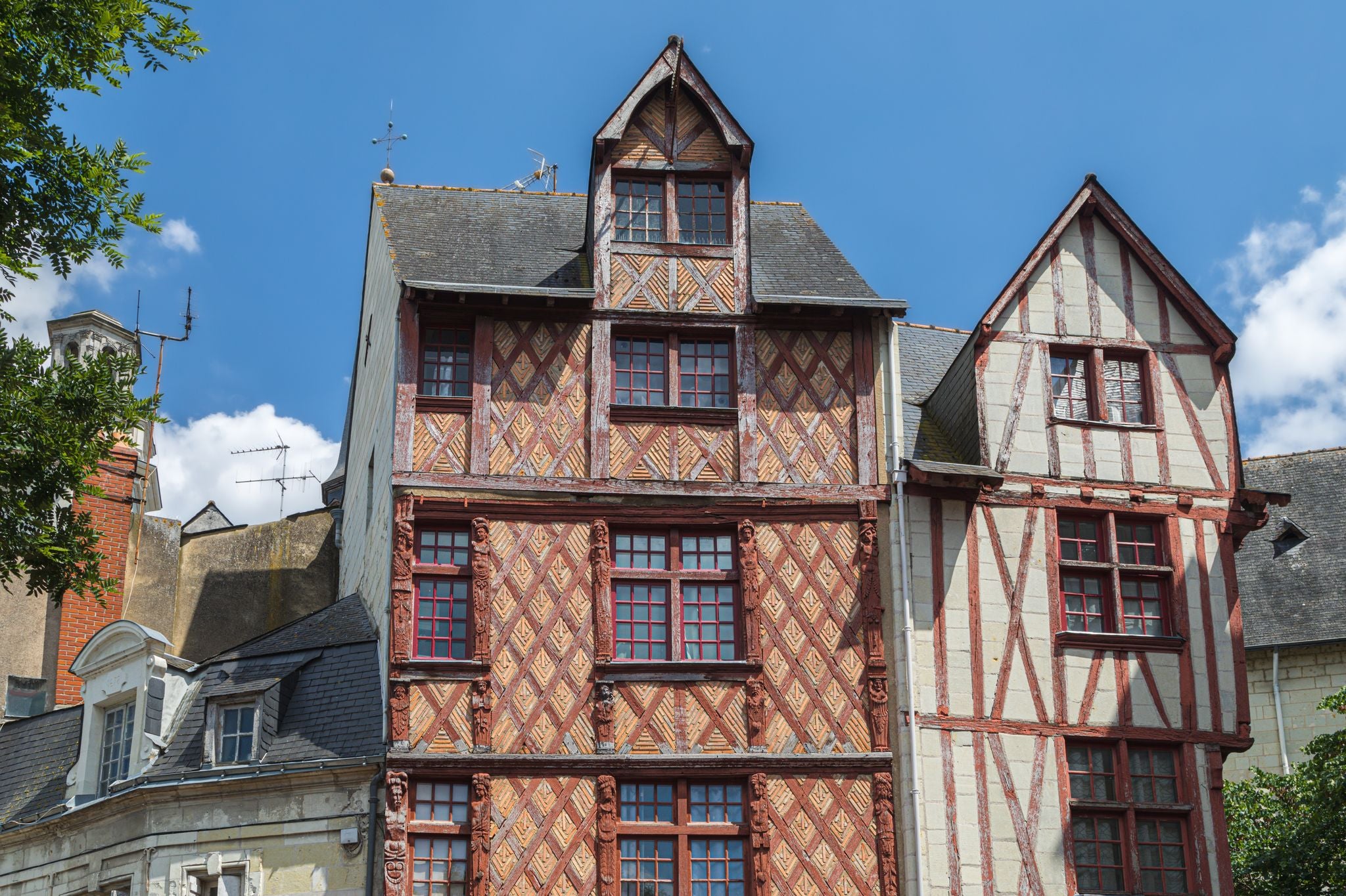 photo of view of the town of Saumur, on the banks of the Loire River, Saumur, France.