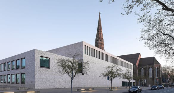 Photo of Annelise-Brost Musikforum in Bochum in the Ruhr-Area Germany at the Blue-Hour.