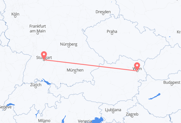 Stuttgart to Vienna