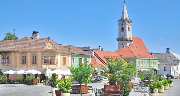 Market Place in famous Village  at Lake Neusiedlersee in Burgenland,Austria