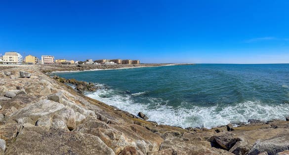 Photo of Furadouro beach in Ovar. In recent years it has lost almost all of the beach sand it had.