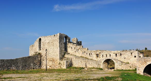 Photo of part of Berat castle, Albania.