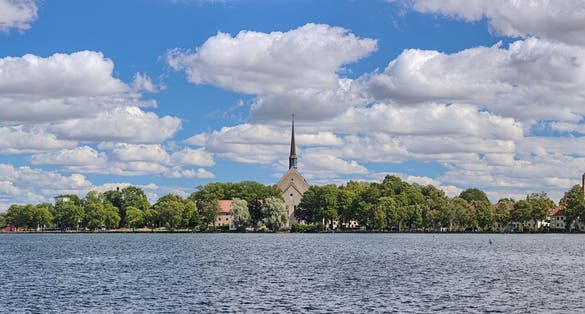 photo of Vadstena, Sweden. Panoramic view of Vadstena Abbey.