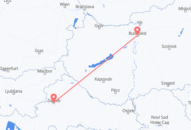 Zagreb to Budapest