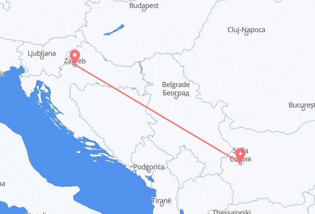 Zagreb to Sofia