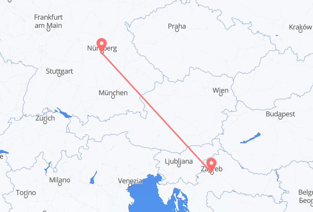 Nuremberg to Zagreb