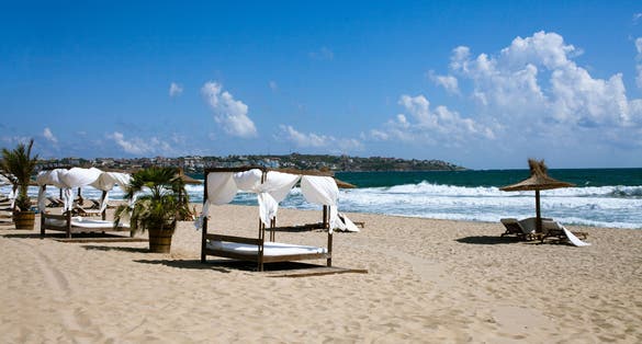 Photo of beautiful beach of Sozopol, Bulgaria.