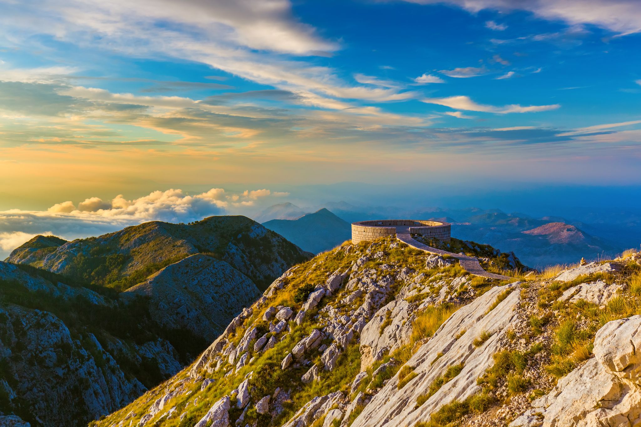Photo of Lovcen Mountains National park at beautiful sunset in Montenegro.