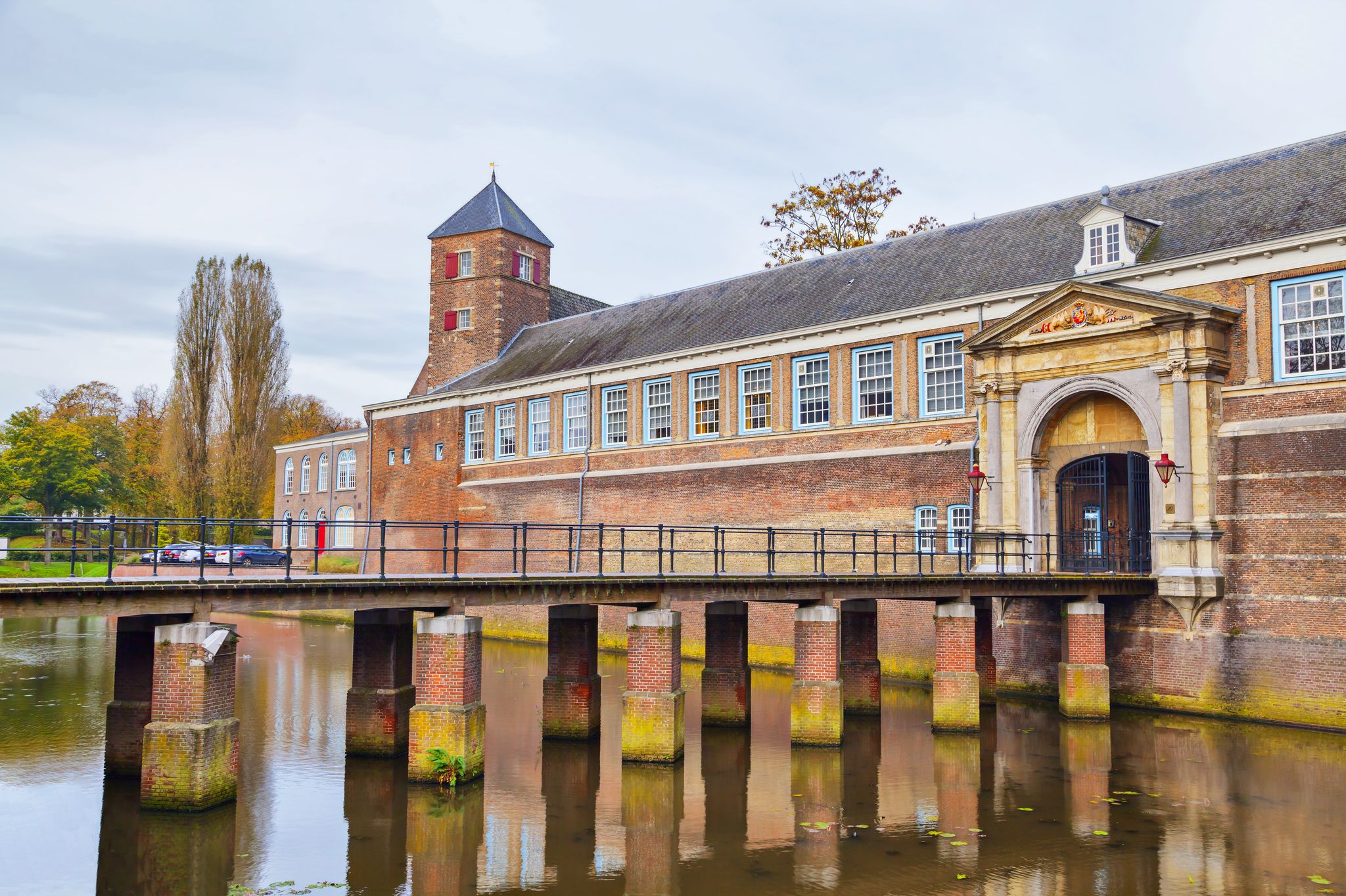 photo of Breda Castle from outside, view of Stadtholder gate in Breda, Netherlands.
