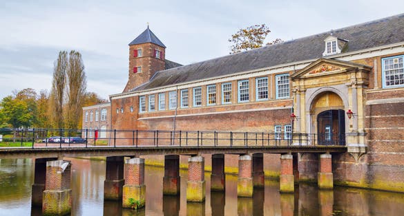 photo of Breda Castle from outside, view of Stadtholder gate in Breda, Netherlands.