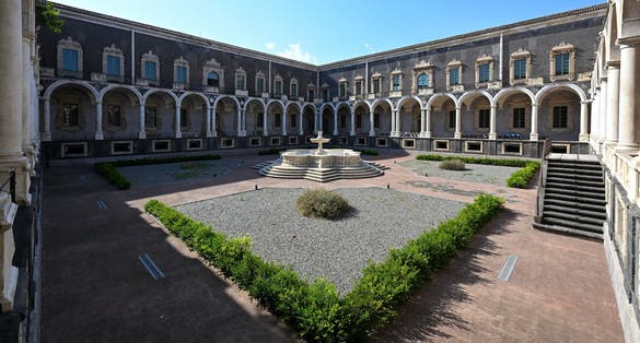 Medieval Benedictine Monastery of San Nicolo l'Arena. Now the University of Catania, Italy.