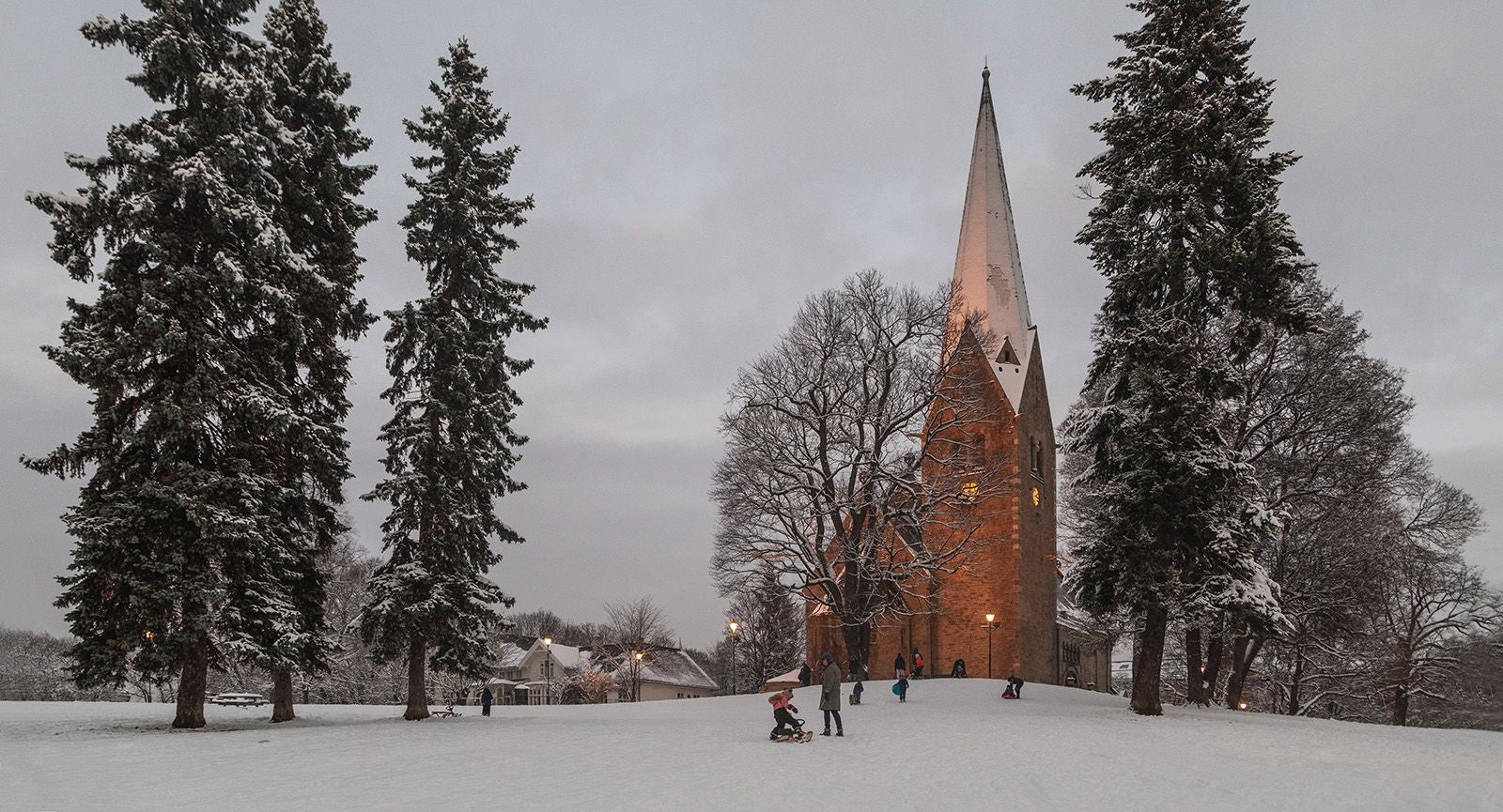The Vålerenga Church in Oslo, Norway. Designed in the National Romantic style, built in late 19th century, and consecrated in 1902.