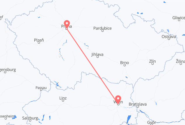 Vienna to Prague