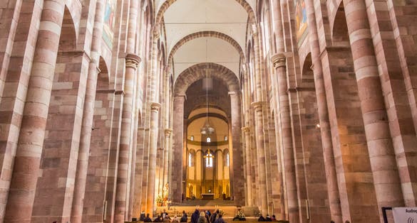 Interiors of the Speyer Cathedral in Speyer, Germany. The Speyer Cathedral is a UNESCO World Heritage Site.