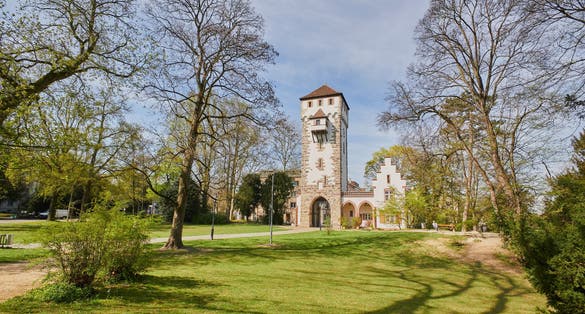 photo of St-Alban City Gate at morning in Basel, Switzerland.