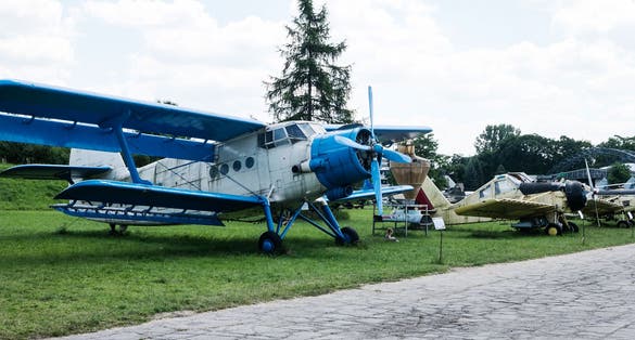 plane in Aviation Museum exhibition in Krakow