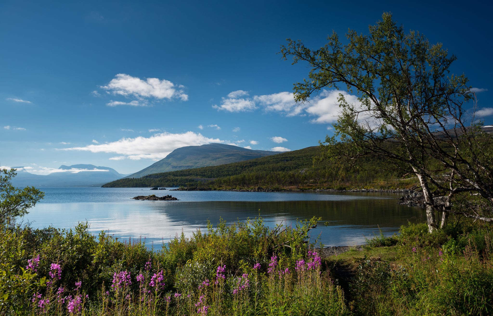 photo of Lake Tornetrask  in the Abisko National Park, Sweden.