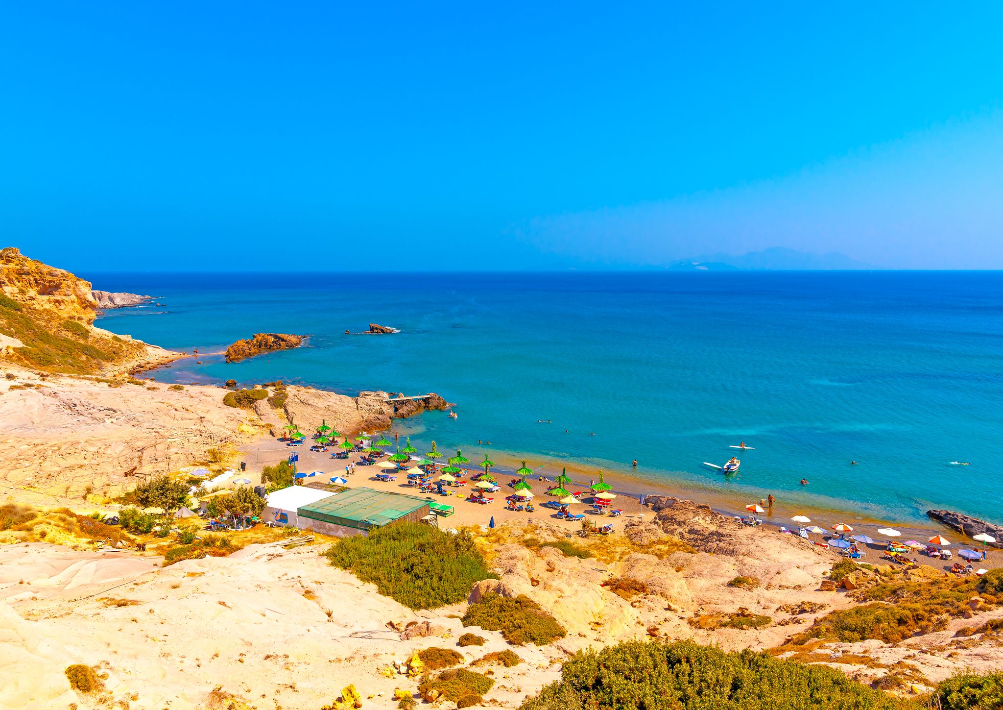 Photo of wonderful view to the sea from the mountains in Kefalos ,Kos island, Greece.