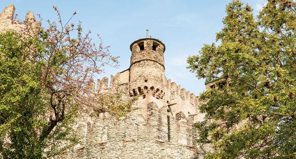 the medieval castle of Fénis, Aosta Valley, Italy.