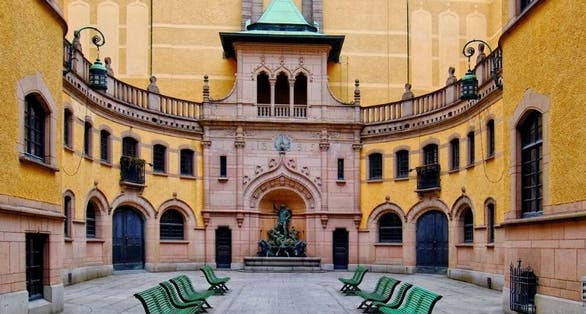 photo of courtyard of the Hallwyl museum, Stockholm, Sweden.