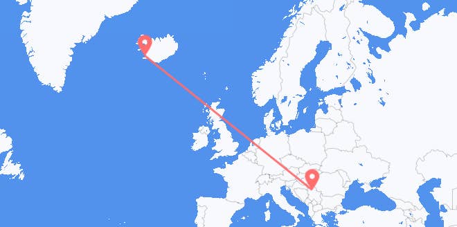 frá Íslandi til Serbíu